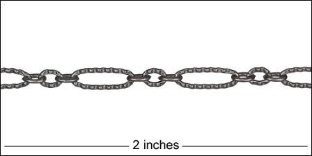 etched figaro chain MATTE GUNMETAL
