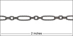 etched figaro chain MATTE GUNMETAL