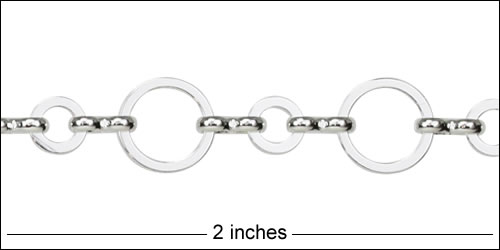big and small circle chain SILVER PLATE