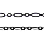 small etched oval chain NIGHT BLACK