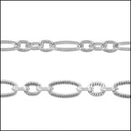 small etched oval chain SILVER PLATED