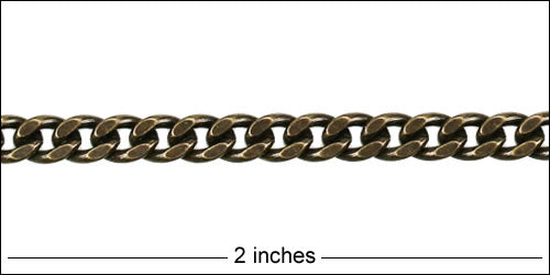 5mm Flat Curb chain ANT. BRASS