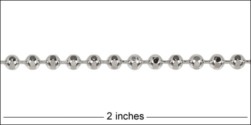 3mm Faceted Ball chain RHODIUM