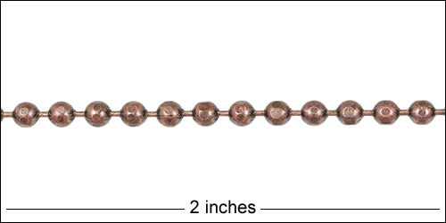3mm Faceted Ball chain ANT. COPPER
