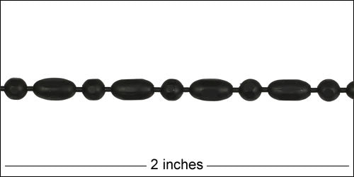 3mm Ball Rice chain NITE BLACK
