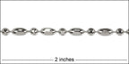 3mm Ball Rice chain RHODIUM