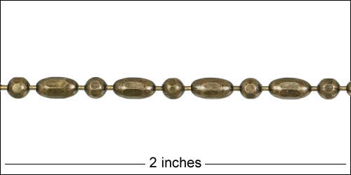 3mm Ball Rice chain ANT. BRASS