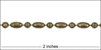 3mm Ball Rice chain ANT. BRASS