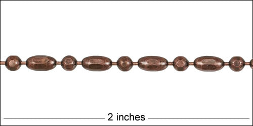 3mm Ball Rice chain ANT. COPPER