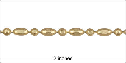 3mm Ball Rice chain MATTE GOLD