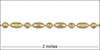 3mm Ball Rice chain MATTE GOLD