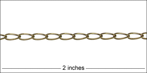 Medium Elegant Curb chain ANTIQUE BRASS