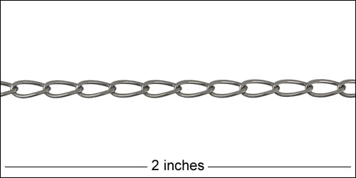 Medium Elegant Curb chain MATTE GUNMETAL