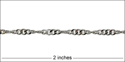 Spiral Curb chain RHODIUM