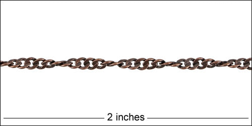 Spiral Curb chain ANTIQUE COPPER