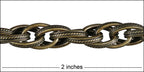 Woven Etched Rope chain ANTIQUE BRASS
