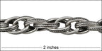 Woven Etched Rope chain ANTIQUE SILVER