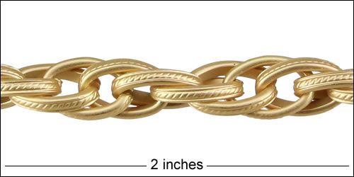 Woven Etched Rope chain MATTE GOLD
