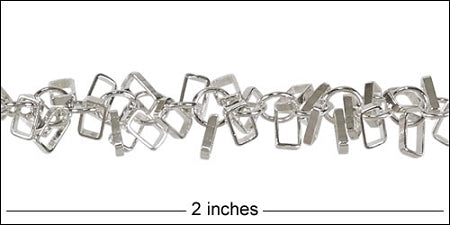 floating rectangles chain SILVER PLATED