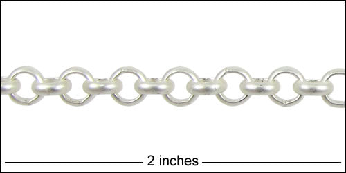 4.8mm rolo chain MATTE SILVER