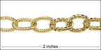 mixed rope etched chain GOLD