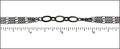 figaro triple strand chain GUNMETAL