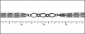 figaro triple strand chain MATTE GUNMETAL