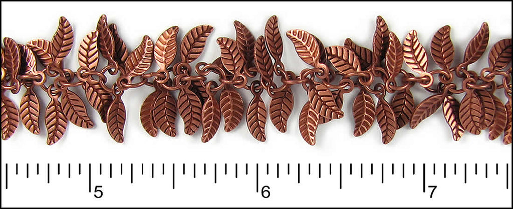 Leaf Dangles Chain with Antique Copper Plating
