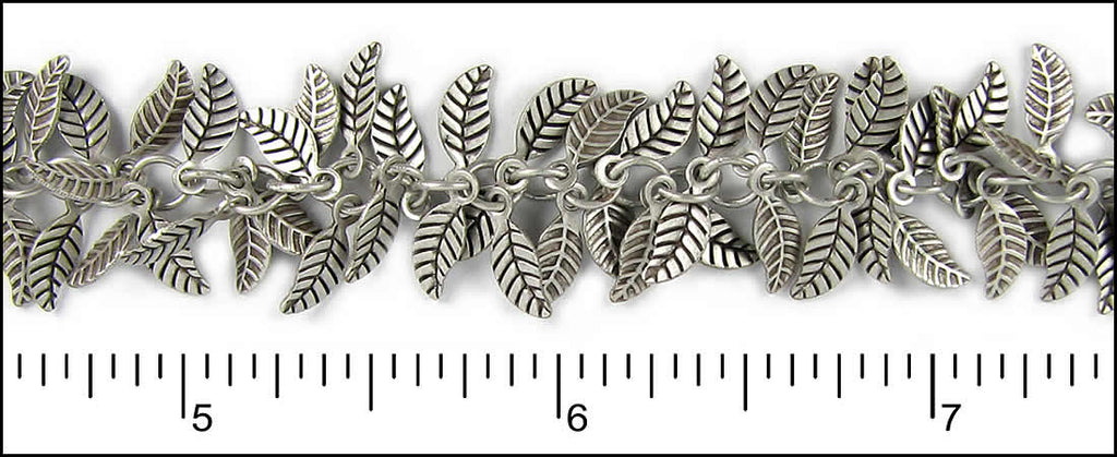 Leaf Dangles Chain with Antique Silver Plating