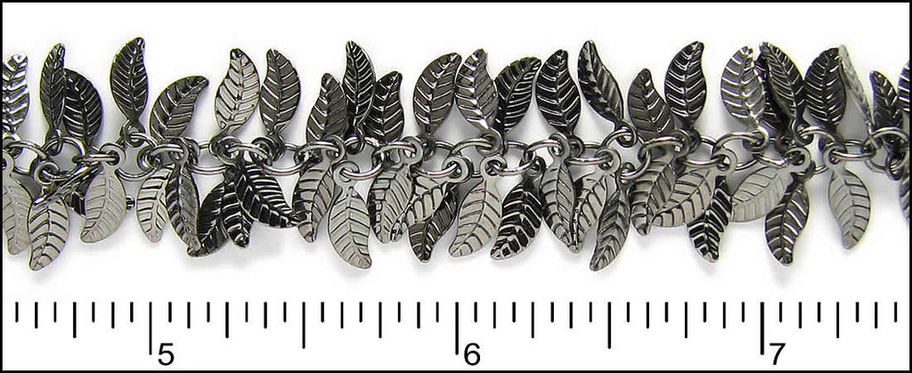 Leaf Dangles Chain with Gunmetal Plating