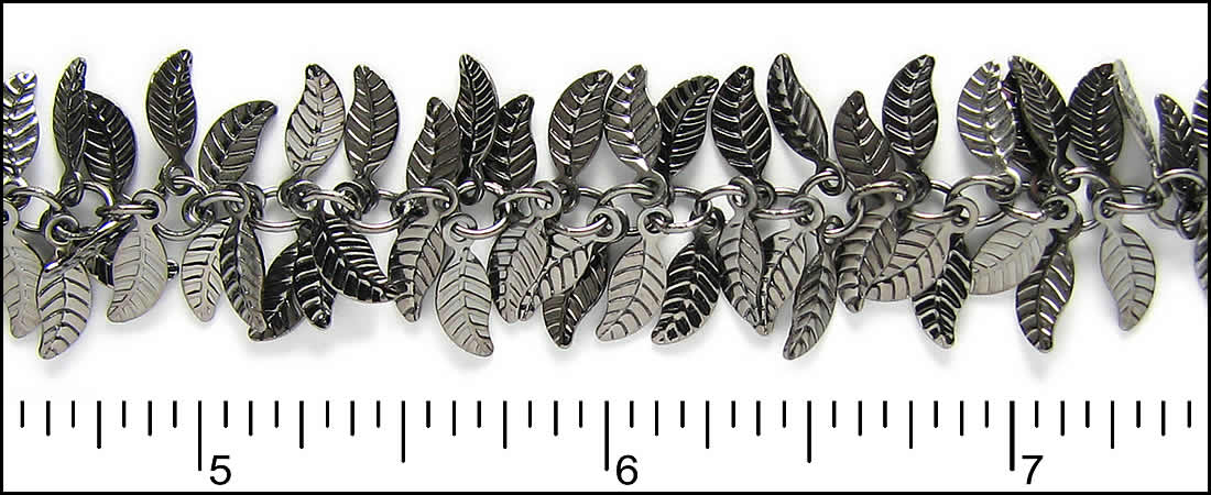 Leaf Dangles Chain with Gunmetal Plating