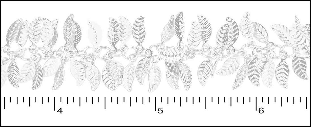Leaf Dangles Chain with Silver Plating