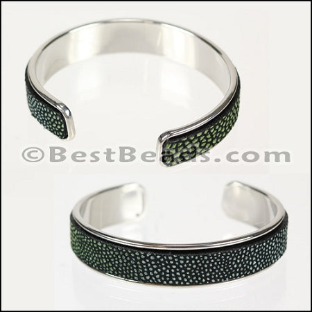 10mm Flat GLUE - IN CUFF Gunmetal - 2 pcs