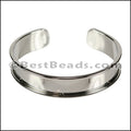 10mm Flat GLUE - IN CUFF Rhodium - 2 pcs