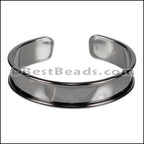 10mm Flat GLUE - IN CUFF Gunmetal - 2 pcs