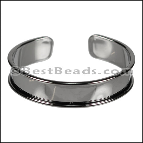 10mm Flat GLUE - IN CUFF Gunmetal - 2 pcs