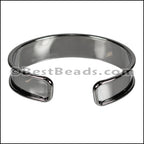 10mm Flat GLUE - IN CUFF Gunmetal - 2 pcs