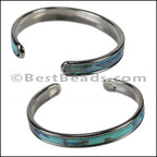 5mm Flat GLUE - IN CUFF Rhodium - 2 pcs