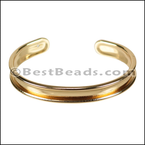 5mm Flat GLUE - IN CUFF Shiny Gold - 2 pcs