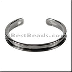5mm Flat GLUE - IN CUFF Gunmetal - 2 pcs