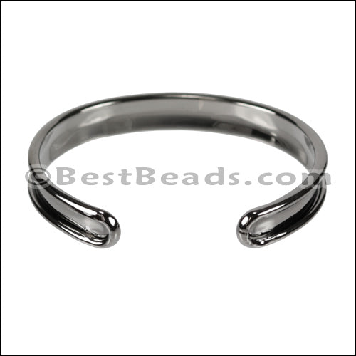 5mm Flat GLUE - IN CUFF Gunmetal - 2 pcs