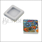 10mm Flat BRIGHT MOSAIC Slider 2 - 10 pcs