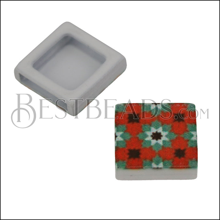 10mm Flat RED/GREEN TILE Slider 1 - 10 pcs