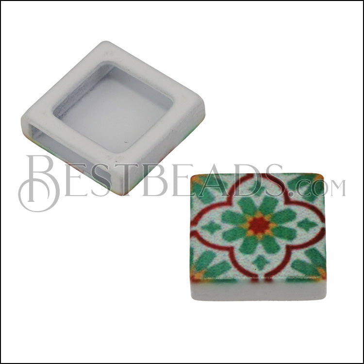 10mm Flat RED/GREEN TILE Slider 2 - 10 pcs