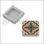10mm Flat BLUE TILE Slider 3 - 10 pcs