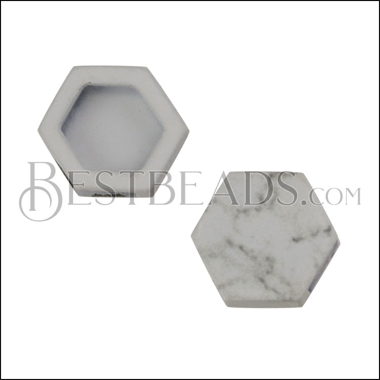10mm Flat WHITE MARBLE Printed Slider - 10 pcs