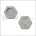 10mm Flat WHITE MARBLE Printed Slider - 10 pcs