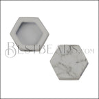 10mm Flat WHITE MARBLE Printed Slider - 10 pcs