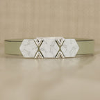 10mm Flat WHITE MARBLE Printed Slider - 10 pcs