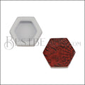 10mm Flat TERRACOTTA HEXAGON Printed Slider - 10 pcs